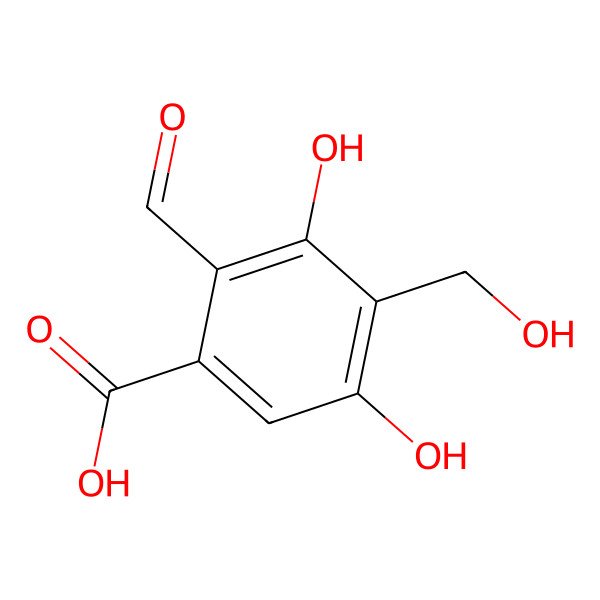 2D Structure of 2-Formyl-3,5-dihydroxy-4-hydroxymethylbenzoic acid