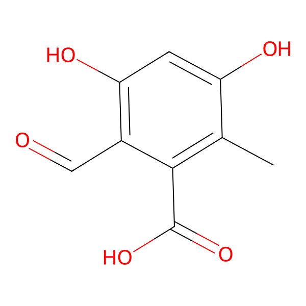 2D Structure of 2-Formyl-3,5-dihydroxy-6-methylbenzoic acid