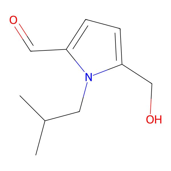 2D Structure of 2-formyl-5-hydroxymethyl-N-isobutylpyrrole