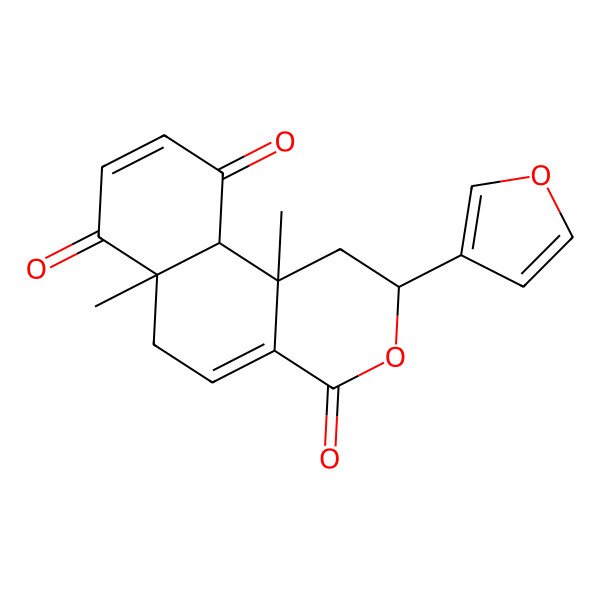 2D Structure of 2-(Furan-3-yl)-6a,10b-dimethyl-1,2,6,10a-tetrahydrobenzo[f]isochromene-4,7,10-trione