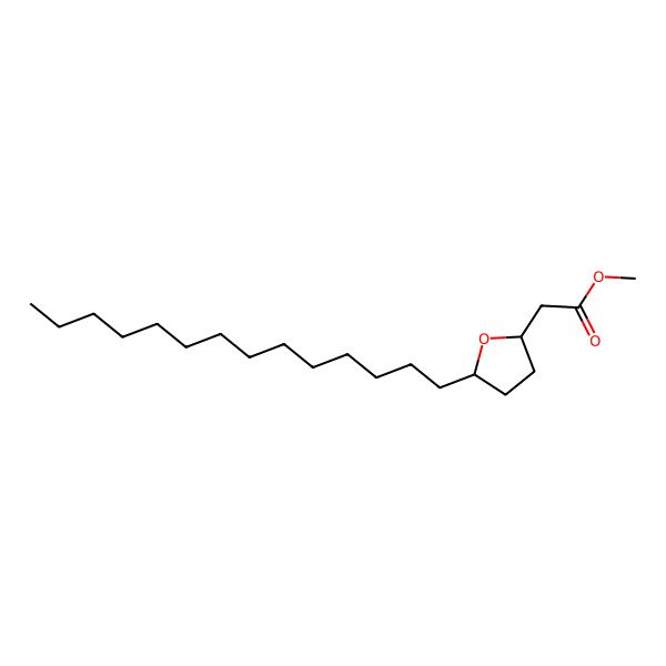 2D Structure of 2-Furanacetic acid, tetrahydro-5-tetradecyl-, methyl ester