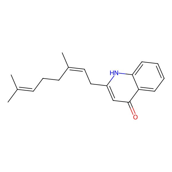 2D Structure of 2-[(2E)-3,7-dimethylocta-2,6-dienyl]-1H-quinolin-4-one