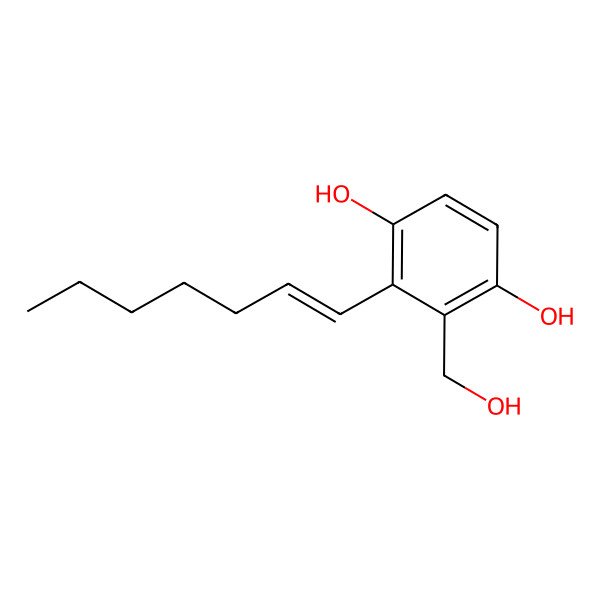 2D Structure of 2-Hept-1-enyl-3-(hydroxymethyl)benzene-1,4-diol