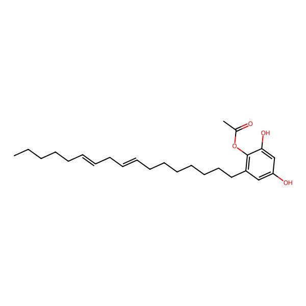 2D Structure of (2-Heptadeca-8,11-dienyl-4,6-dihydroxyphenyl) acetate