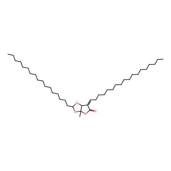 2D Structure of 2-heptadecyl-3a-methyl-6-octadecylidene-6aH-furo[2,3-d][1,3]dioxol-5-one