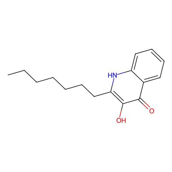 2D Structure of 2-Heptyl-3-hydroxy-4-quinolone