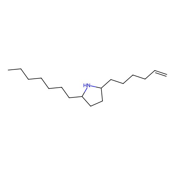 2D Structure of 2-Heptyl-5-(5-hexenyl)pyrrolidine