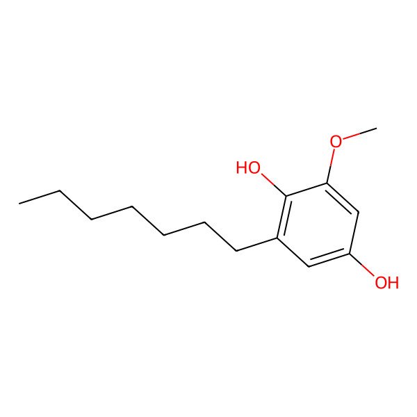 2D Structure of 2-Heptyl-6-methoxybenzene-1,4-diol