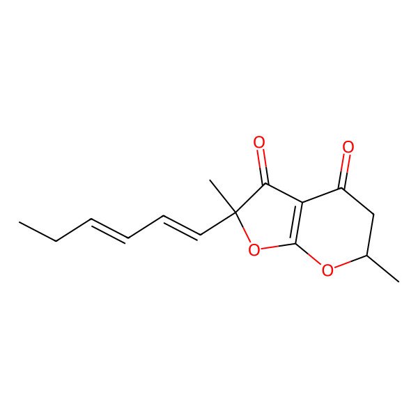 2D Structure of 2-Hexa-1,3-dienyl-2,6-dimethyl-5,6-dihydrofuro[2,3-b]pyran-3,4-dione