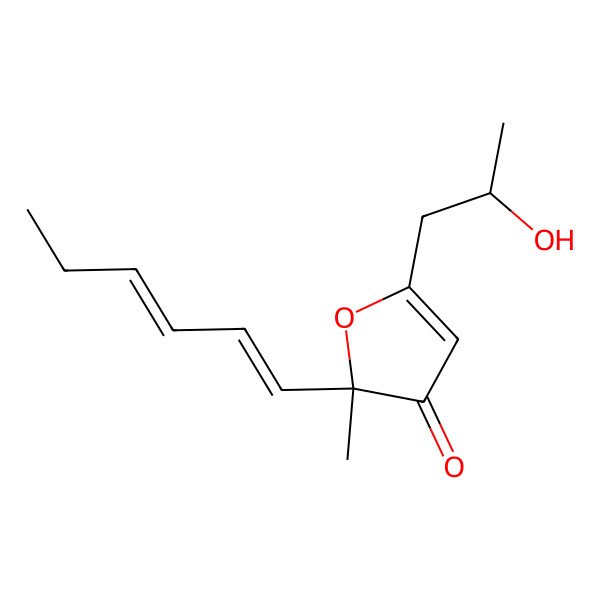 2D Structure of 2-Hexa-1,3-dienyl-5-(2-hydroxypropyl)-2-methylfuran-3-one