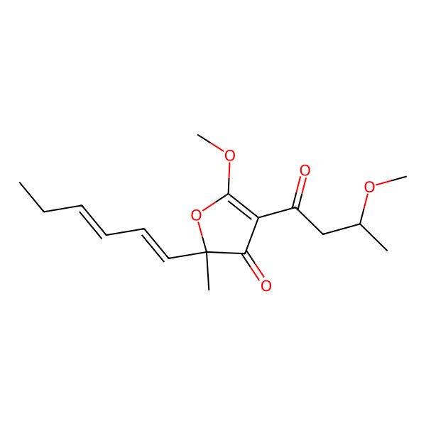 2D Structure of 2-Hexa-1,3-dienyl-5-methoxy-4-(3-methoxybutanoyl)-2-methylfuran-3-one