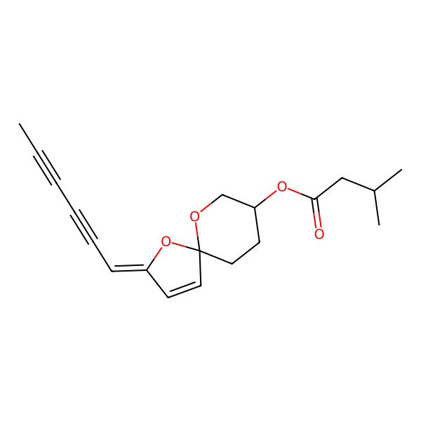 2D Structure of (2-Hexa-2,4-diynylidene-1,10-dioxaspiro[4.5]dec-3-en-8-yl) 3-methylbutanoate