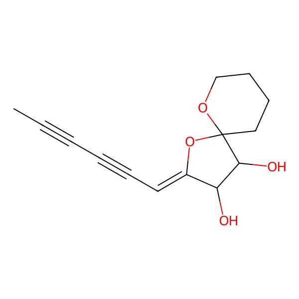 2D Structure of 2-Hexa-2,4-diynylidene-1,10-dioxaspiro[4.5]decane-3,4-diol
