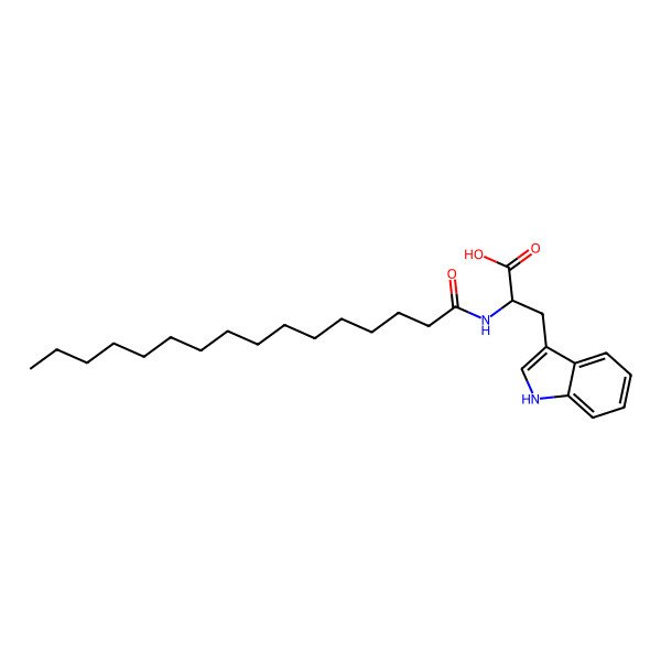 2D Structure of 2-(hexadecanoylamino)-3-(1H-indol-3-yl)propanoic acid