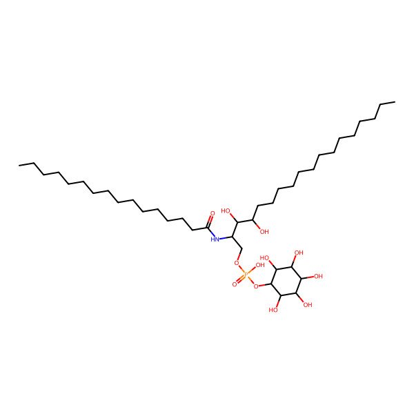 2D Structure of [2-(Hexadecanoylamino)-3,4-dihydroxyoctadecyl] (2,3,4,5,6-pentahydroxycyclohexyl) hydrogen phosphate