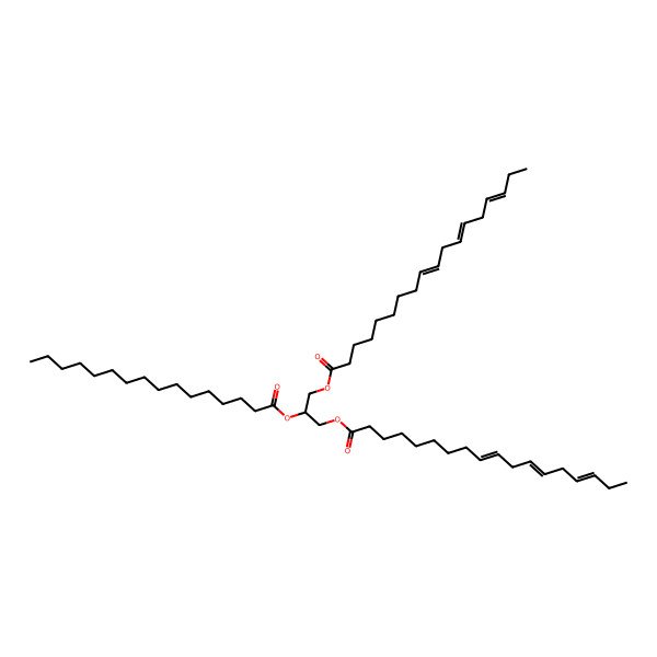 2D Structure of (2-Hexadecanoyloxy-3-octadeca-9,12,15-trienoyloxypropyl) octadeca-9,12,15-trienoate 2D Structure of (2-Hexadecanoyloxy-3-octadeca-9,12,15-trienoyloxypropyl) octadeca-9,12,15-trienoate
