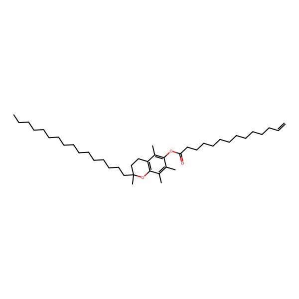 2D Structure of (2-Hexadecyl-2,5,7,8-tetramethyl-3,4-dihydrochromen-6-yl) tetradec-13-enoate