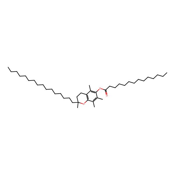 2D Structure of (2-Hexadecyl-2,5,7,8-tetramethyl-3,4-dihydrochromen-6-yl) tetradecanoate