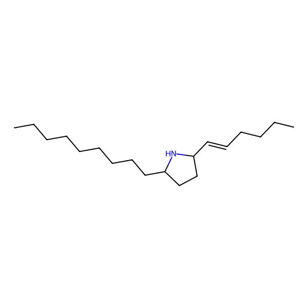 2D Structure of 2-Hexenyl-5-nonyl-pyrrolidine