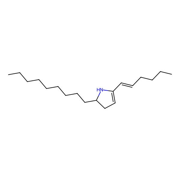 2D Structure of 2-Hexenyl-5-nonyl-pyrroline
