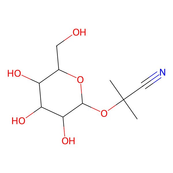 2D Structure of 2-(Hexopyranosyloxy)-2-methylpropanenitrile