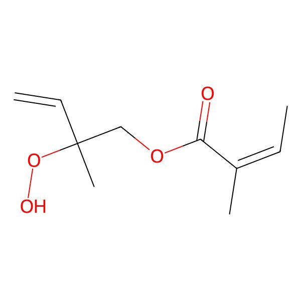2D Structure of (2-Hydroperoxy-2-methylbut-3-enyl) 2-methylbut-2-enoate