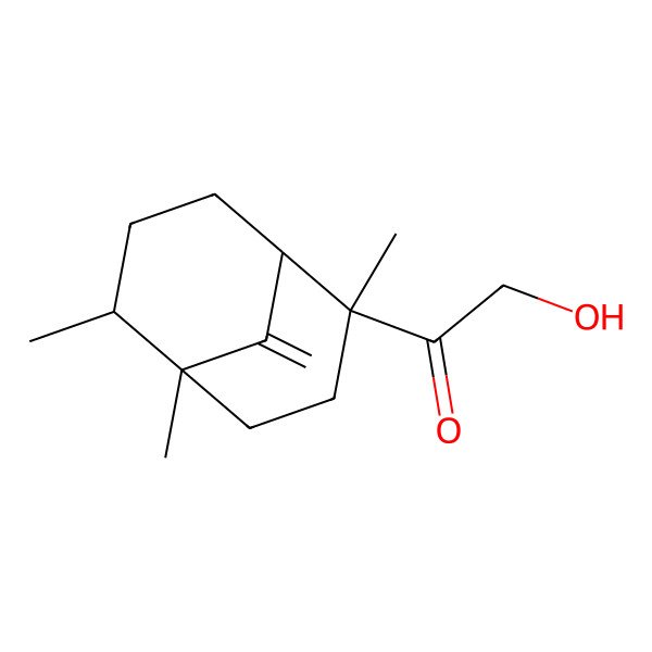 2D Structure of 2-Hydroxy-1-(2,5,6-trimethyl-9-methylidene-2-bicyclo[3.3.1]nonanyl)ethanone