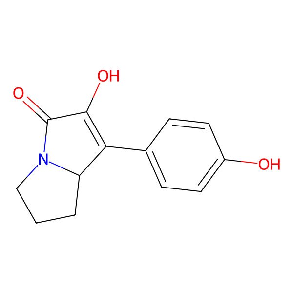 2D Structure of 2-Hydroxy-1-(4-hydroxyphenyl)-5,6,7,8-tetrahydropyrrolizin-3-one