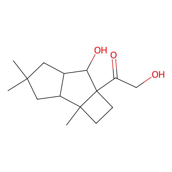 2D Structure of 2-Hydroxy-1-(6-hydroxy-2,9,9-trimethyl-5-tricyclo[5.3.0.02,5]decanyl)ethanone