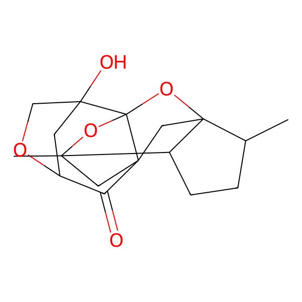 2D Structure of 2-Hydroxy-10,14-dimethyl-4,15,16-trioxahexacyclo[7.6.1.12,5.17,14.01,7.09,13]octadecan-6-one