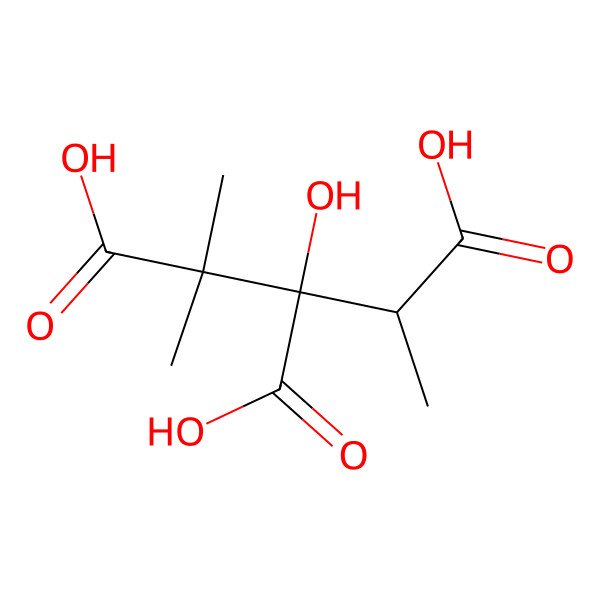 2D Structure of 2-Hydroxy-1,1-dimethylbutane-1,2,3-tricarboxylic acid