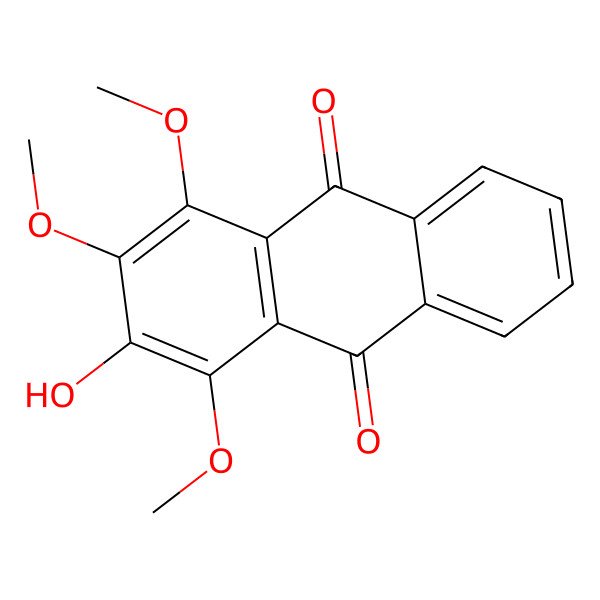 2D Structure of 2-Hydroxy-1,3,4-trimethoxyanthraquinone