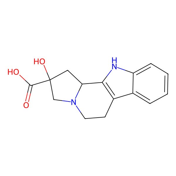 2D Structure of 2-Hydroxy-1,3,5,6,11,11b-hexahydroindolizino[8,7-b]indole-2-carboxylic acid