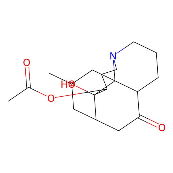 2D Structure of (2-Hydroxy-15-methyl-11-oxo-6-azatetracyclo[8.6.0.01,6.02,13]hexadecan-3-yl) acetate
