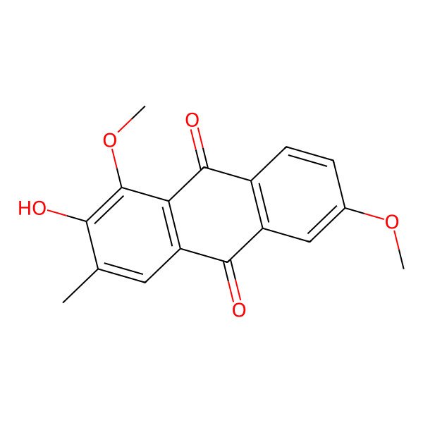 2D Structure of 2-Hydroxy-1,6-dimethoxy-3-methylanthracene-9,10-dione
