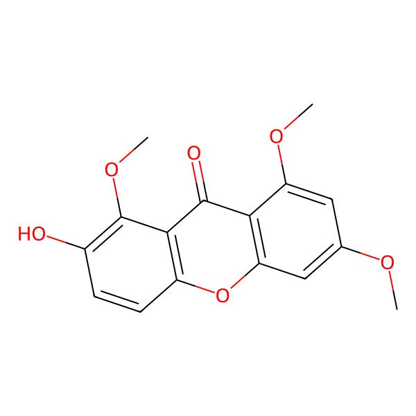 2D Structure of 2-Hydroxy-1,6,8-trimethoxyxanthone