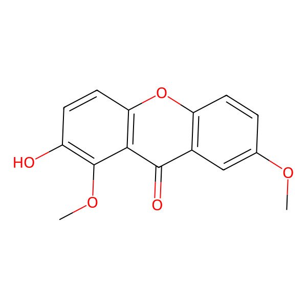 2D Structure of 2-Hydroxy-1,7-dimethoxyxanthone