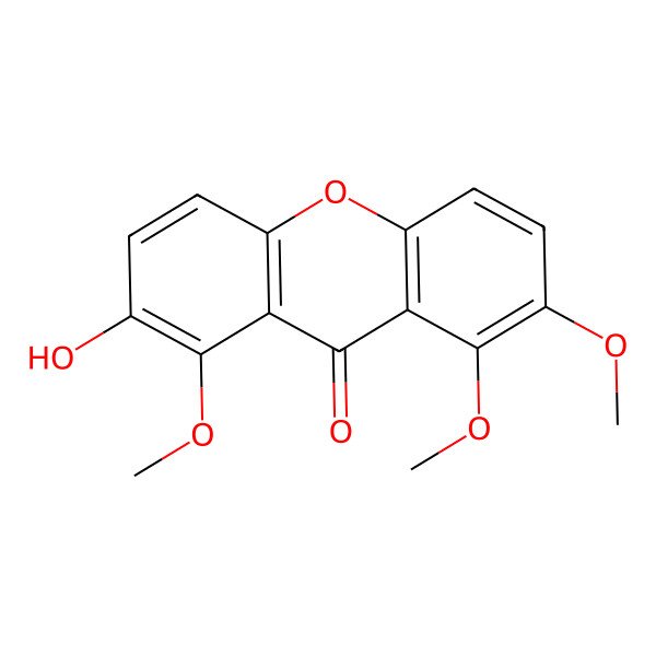 2D Structure of 2-Hydroxy-1,7,8-trimethoxyxanthen-9-one