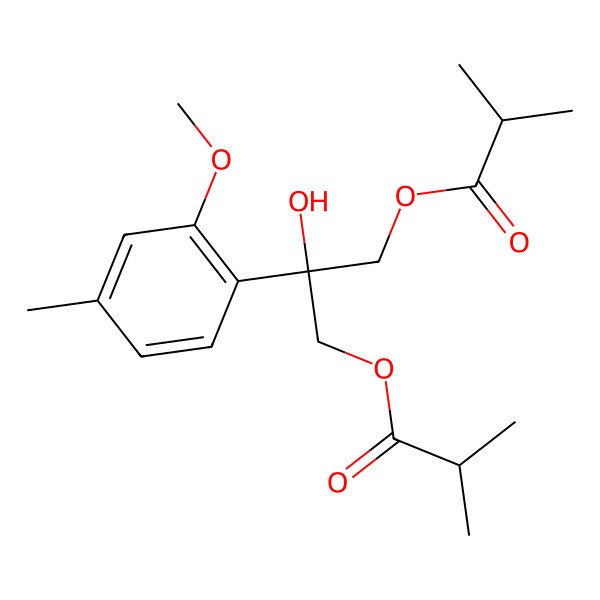 2D Structure of [2-Hydroxy-2-(2-methoxy-4-methylphenyl)-3-(2-methylpropanoyloxy)propyl] 2-methylpropanoate