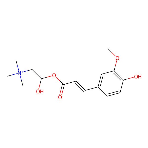 2D Structure of [2-Hydroxy-2-[3-(4-hydroxy-3-methoxyphenyl)prop-2-enoyloxy]ethyl]-trimethylazanium