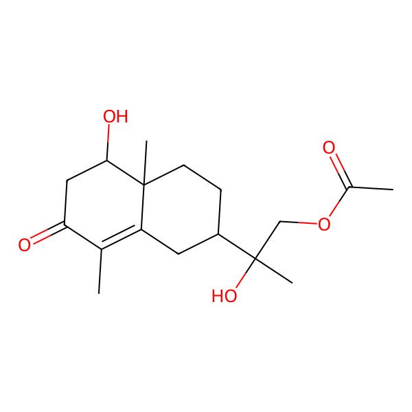 2D Structure of [2-Hydroxy-2-(5-hydroxy-4a,8-dimethyl-7-oxo-1,2,3,4,5,6-hexahydronaphthalen-2-yl)propyl] acetate