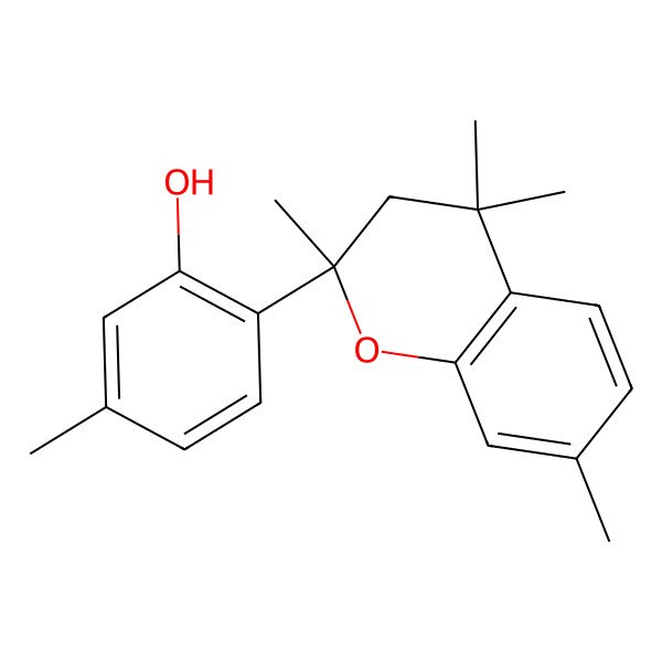 2D Structure of 2-(3,4-Dihydro-2,4,4,7-tetramethyl-2H-1-benzopyran-2-yl)-5-methylphenol