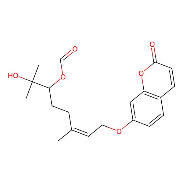 2D Structure of [2-Hydroxy-2,6-dimethyl-8-(2-oxochromen-7-yl)oxyoct-6-en-3-yl] formate