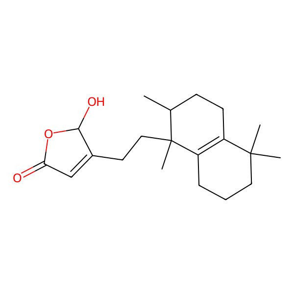 2D Structure of 2-hydroxy-3-[2-(1,2,5,5-tetramethyl-2,3,4,6,7,8-hexahydronaphthalen-1-yl)ethyl]-2H-furan-5-one