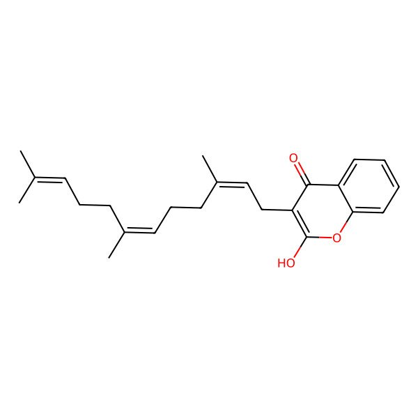 2D Structure of 2-hydroxy-3-[(2E,6E)-3,7,11-trimethyldodeca-2,6,10-trienyl]chromen-4-one