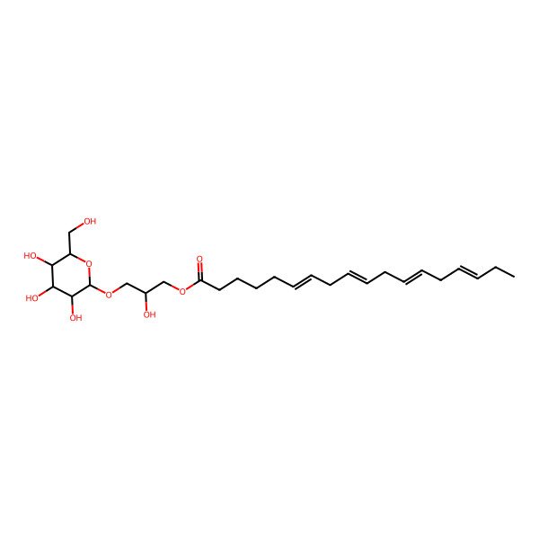 2D Structure of [2-Hydroxy-3-[3,4,5-trihydroxy-6-(hydroxymethyl)oxan-2-yl]oxypropyl] octadeca-6,9,12,15-tetraenoate