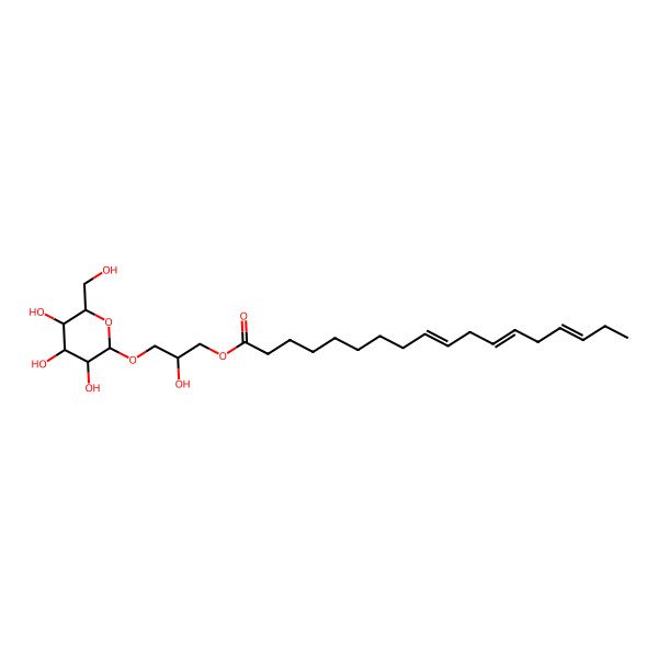 2D Structure of [2-Hydroxy-3-[3,4,5-trihydroxy-6-(hydroxymethyl)oxan-2-yl]oxypropyl] octadeca-9,12,15-trienoate