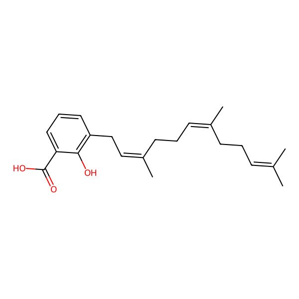 2D Structure of 2-Hydroxy-3-(3,7,11-trimethyldodeca-2,6,10-trienyl)benzoic acid