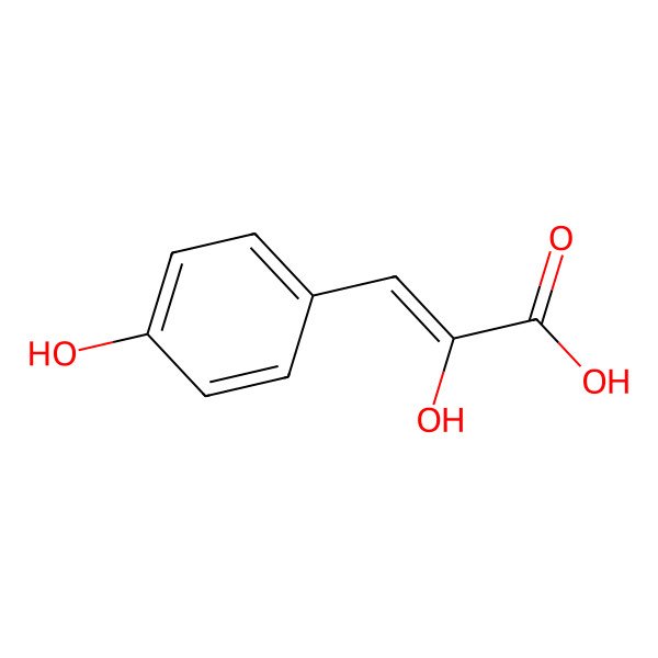 2D Structure of 2-Hydroxy-3-(4-hydroxy-phenyl)-propenoic acid