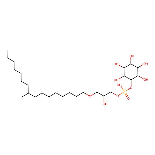 2D Structure of [2-Hydroxy-3-(9-methylhexadecoxy)propyl] (2,3,4,5,6-pentahydroxycyclohexyl) hydrogen phosphate